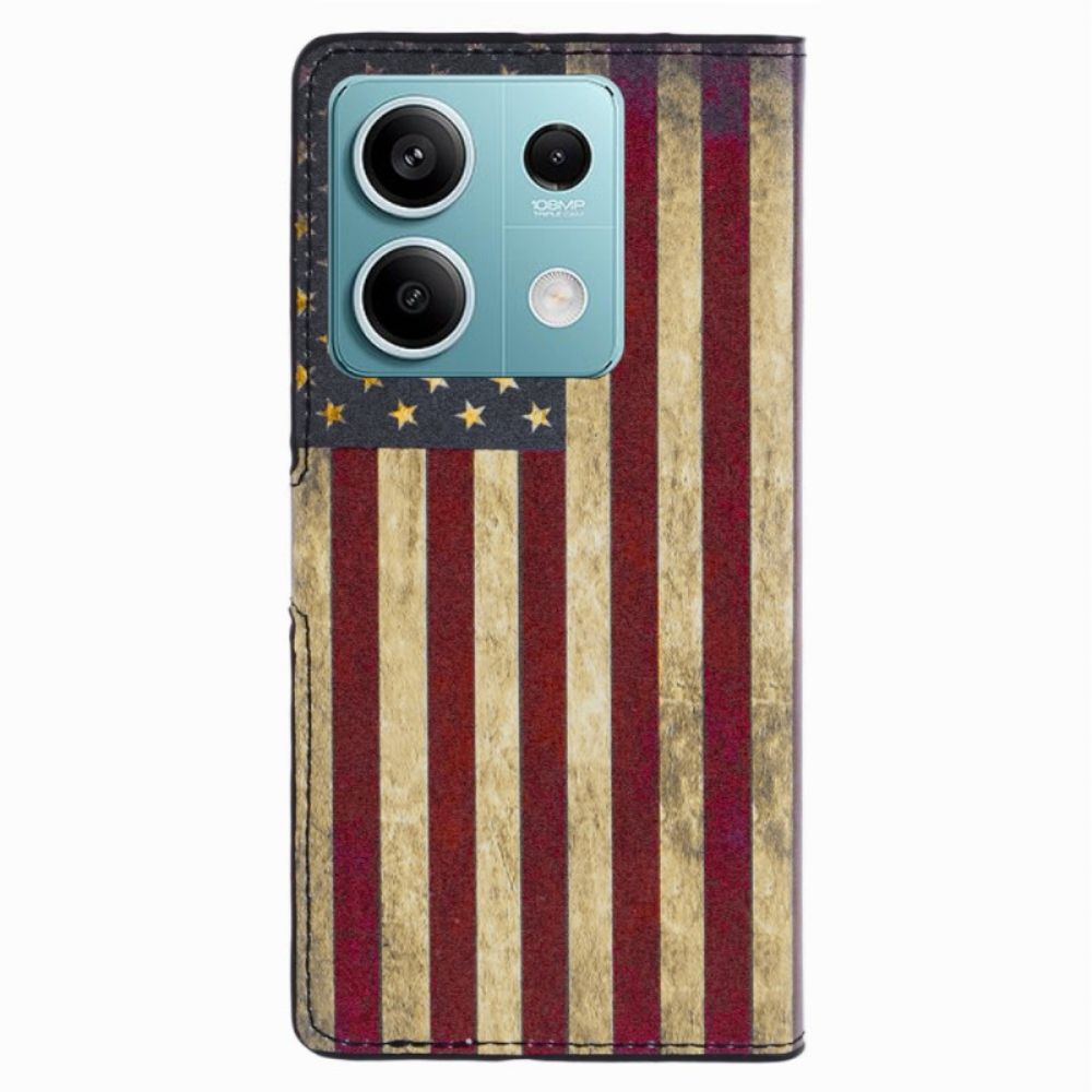 Leren Hoesje Voor Poco X6 5g Vintage Amerikaanse Vlag