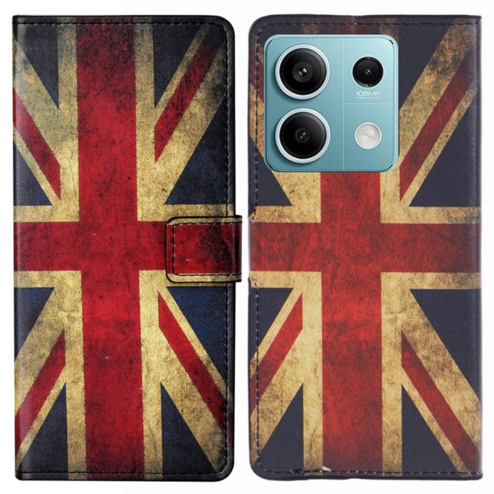 Leren Hoesje Voor Poco X6 5g Vintage Engelse Vlag