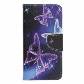 Flip Case voor Samsung Galaxy A70 Vlinders En Bloemen