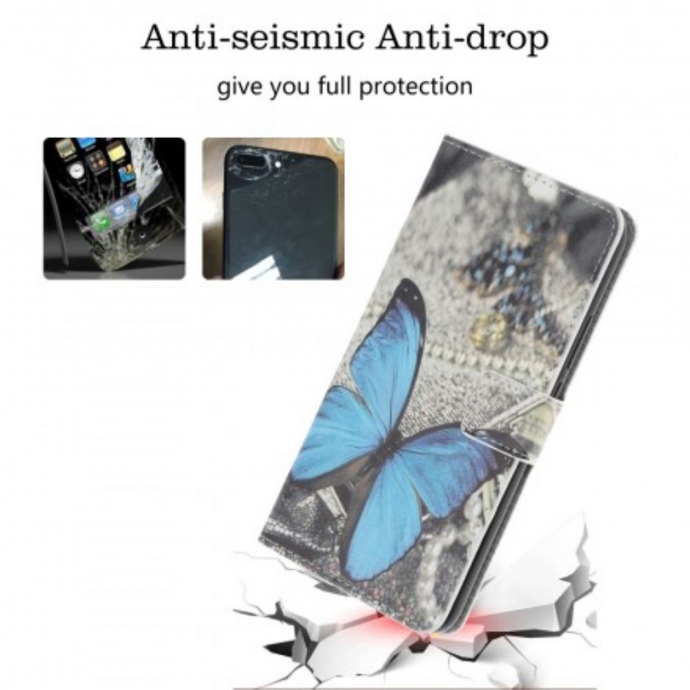 Folio-hoesje voor Samsung Galaxy A70 Blauwe Vlinder