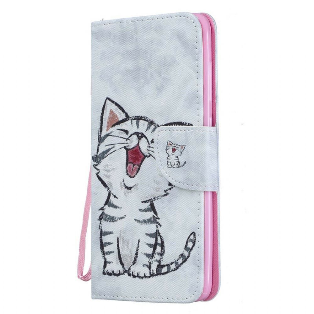 Folio-hoesje voor Samsung Galaxy A70 Kitten Met Afneembare Riem