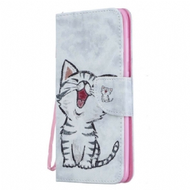 Folio-hoesje voor Samsung Galaxy A70 Kitten Met Afneembare Riem