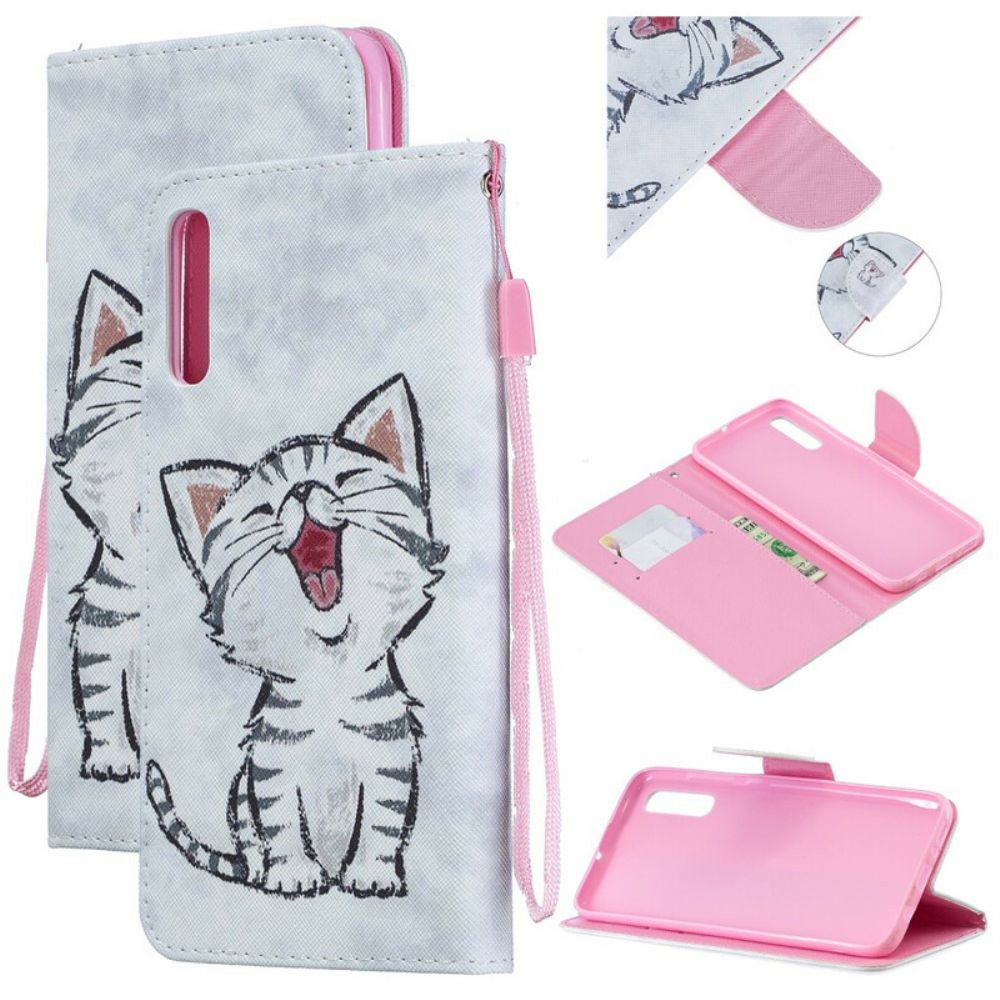 Folio-hoesje voor Samsung Galaxy A70 Kitten Met Afneembare Riem