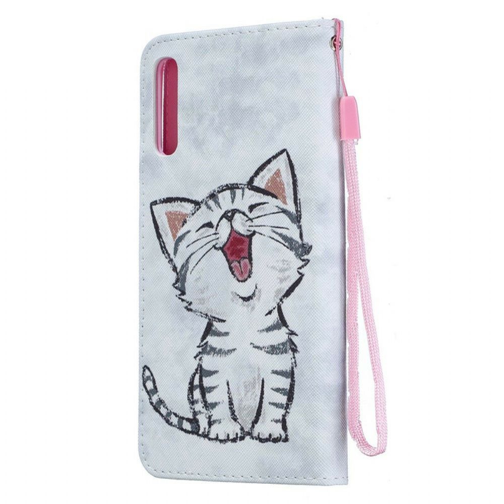 Folio-hoesje voor Samsung Galaxy A70 Kitten Met Afneembare Riem