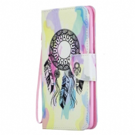 Folio-hoesje voor Samsung Galaxy A70 Met Ketting Aquarel Dromenvanger Met Afneembare Riem