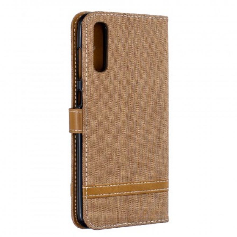 Folio-hoesje voor Samsung Galaxy A70 Met Ketting Band Met Stof En Leereffect