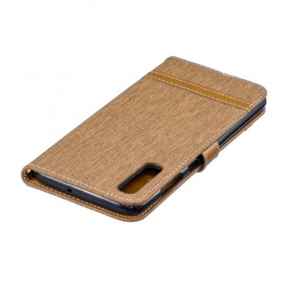 Folio-hoesje voor Samsung Galaxy A70 Met Ketting Band Met Stof En Leereffect