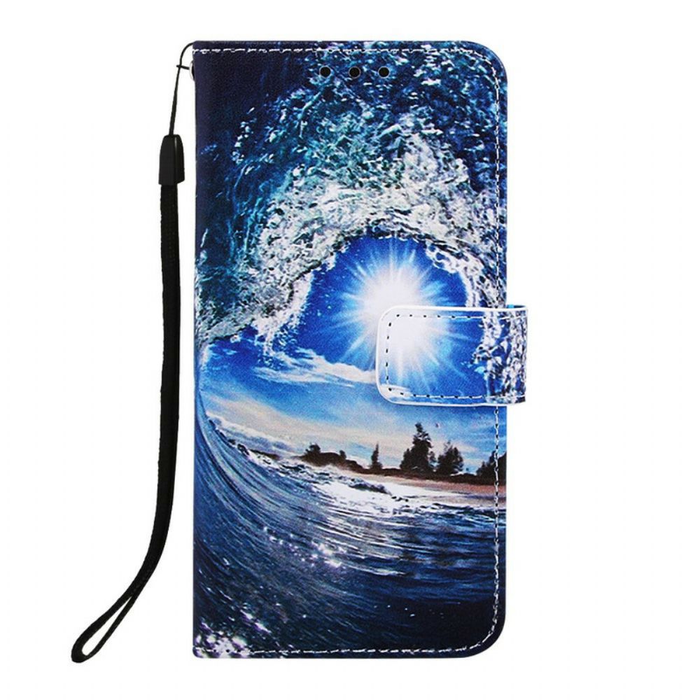 Folio-hoesje voor Samsung Galaxy A70 Met Ketting Landschap Dagdromen Met Riem