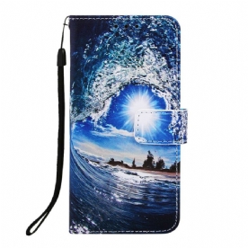 Folio-hoesje voor Samsung Galaxy A70 Met Ketting Landschap Dagdromen Met Riem