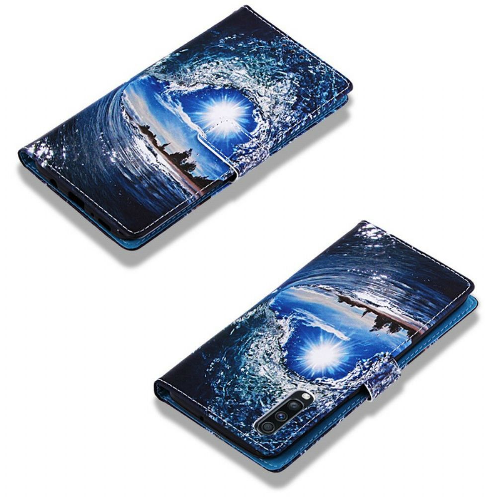 Folio-hoesje voor Samsung Galaxy A70 Met Ketting Landschap Dagdromen Met Riem