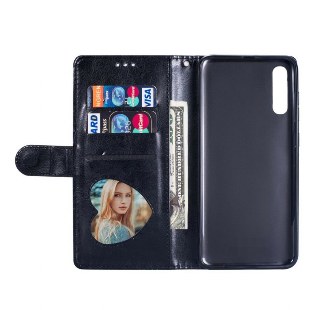 Folio-hoesje voor Samsung Galaxy A70 Met Ketting Portemonnee Met Lovertjesband