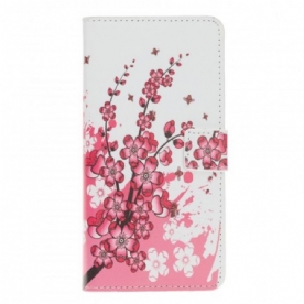 Folio-hoesje voor Samsung Galaxy A70 Tropische Bloemen