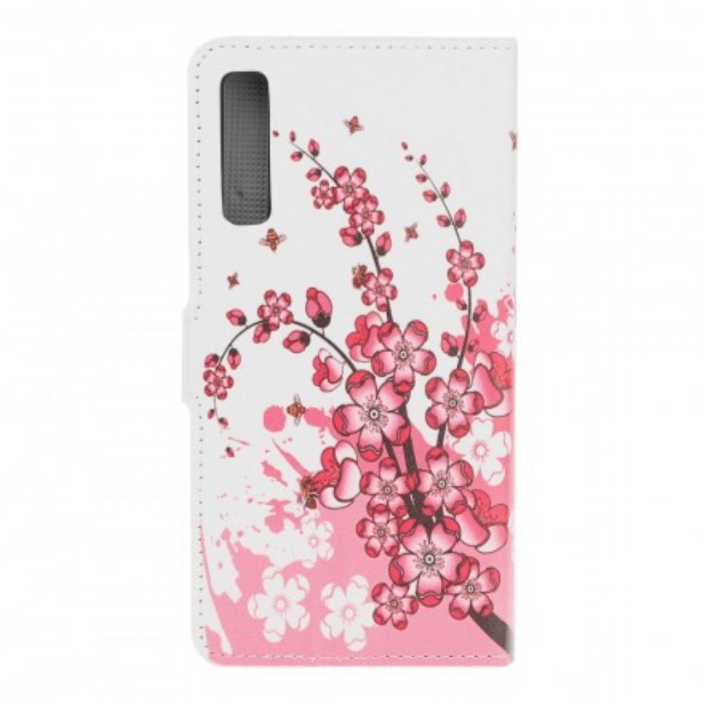 Folio-hoesje voor Samsung Galaxy A70 Tropische Bloemen