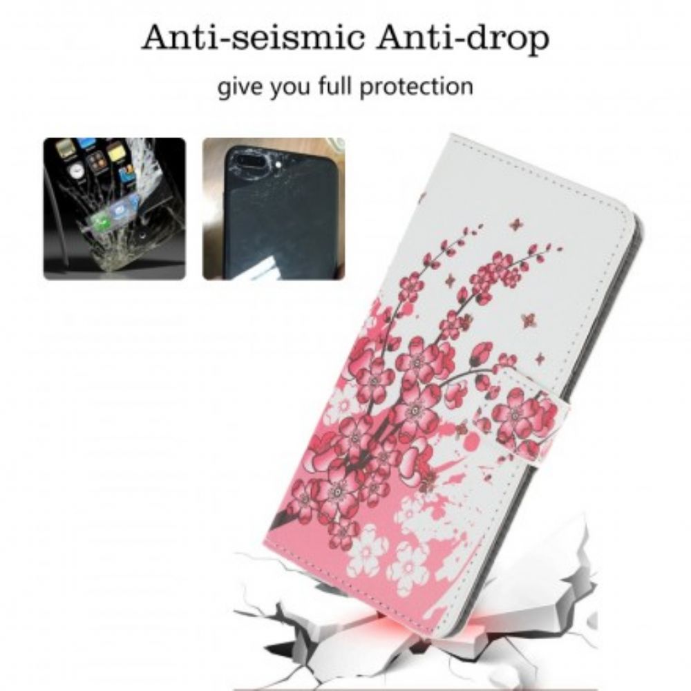 Folio-hoesje voor Samsung Galaxy A70 Tropische Bloemen