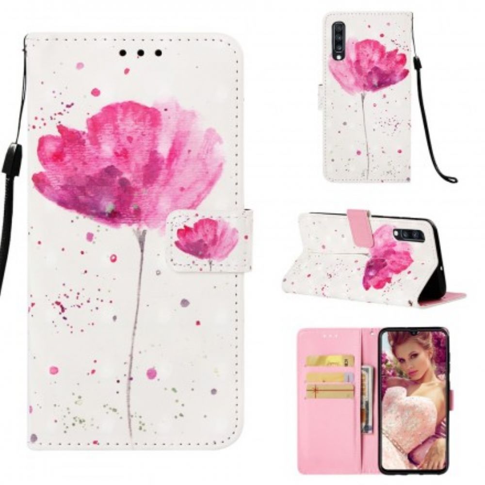 Hoesje Folio-hoesje voor Samsung Galaxy A70 Aquarel Halster