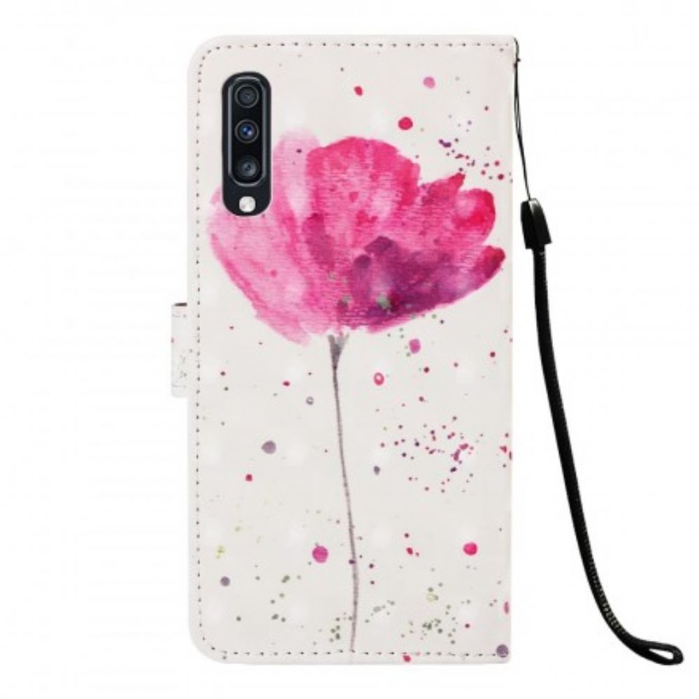 Hoesje Folio-hoesje voor Samsung Galaxy A70 Aquarel Halster