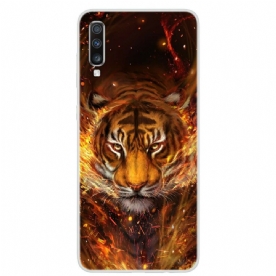 Hoesje voor Samsung Galaxy A70 Brandtijger