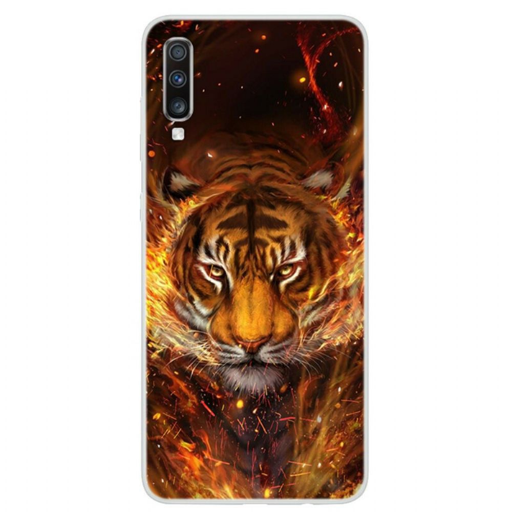 Hoesje voor Samsung Galaxy A70 Brandtijger