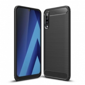 Hoesje voor Samsung Galaxy A70 Geborstelde Koolstofvezel