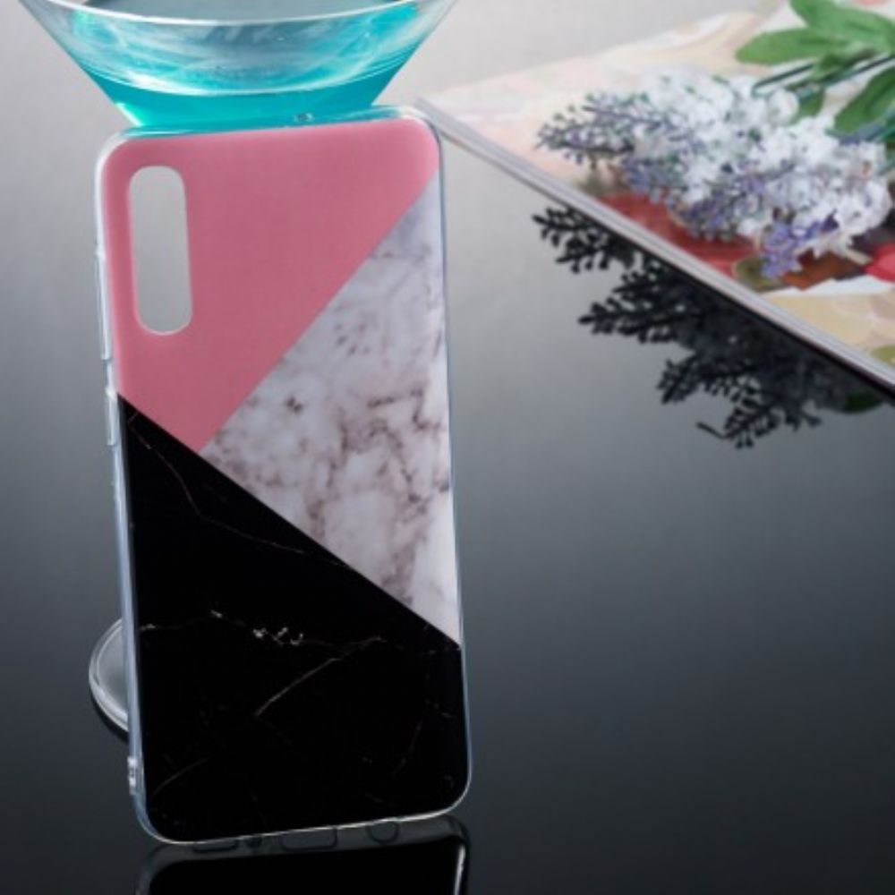 Hoesje voor Samsung Galaxy A70 Geometrisch Marmereffect