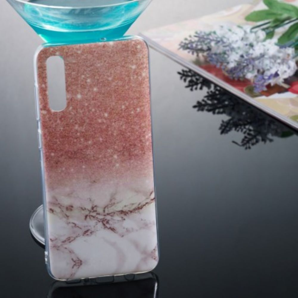 Hoesje voor Samsung Galaxy A70 Glitter Marmer