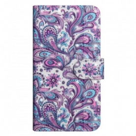 Leren Hoesje voor Samsung Galaxy A70 Bloemen Patronen