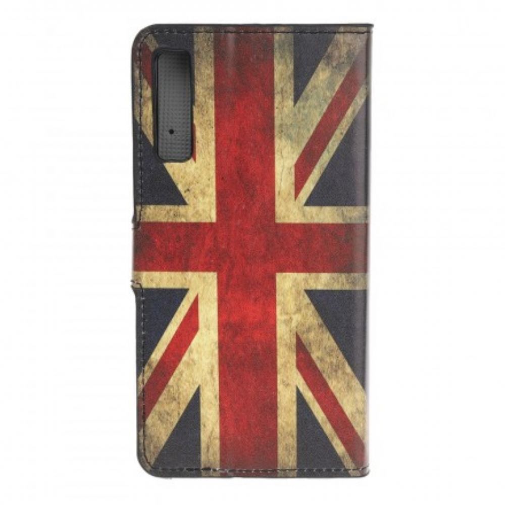 Leren Hoesje voor Samsung Galaxy A70 Engeland Vlag