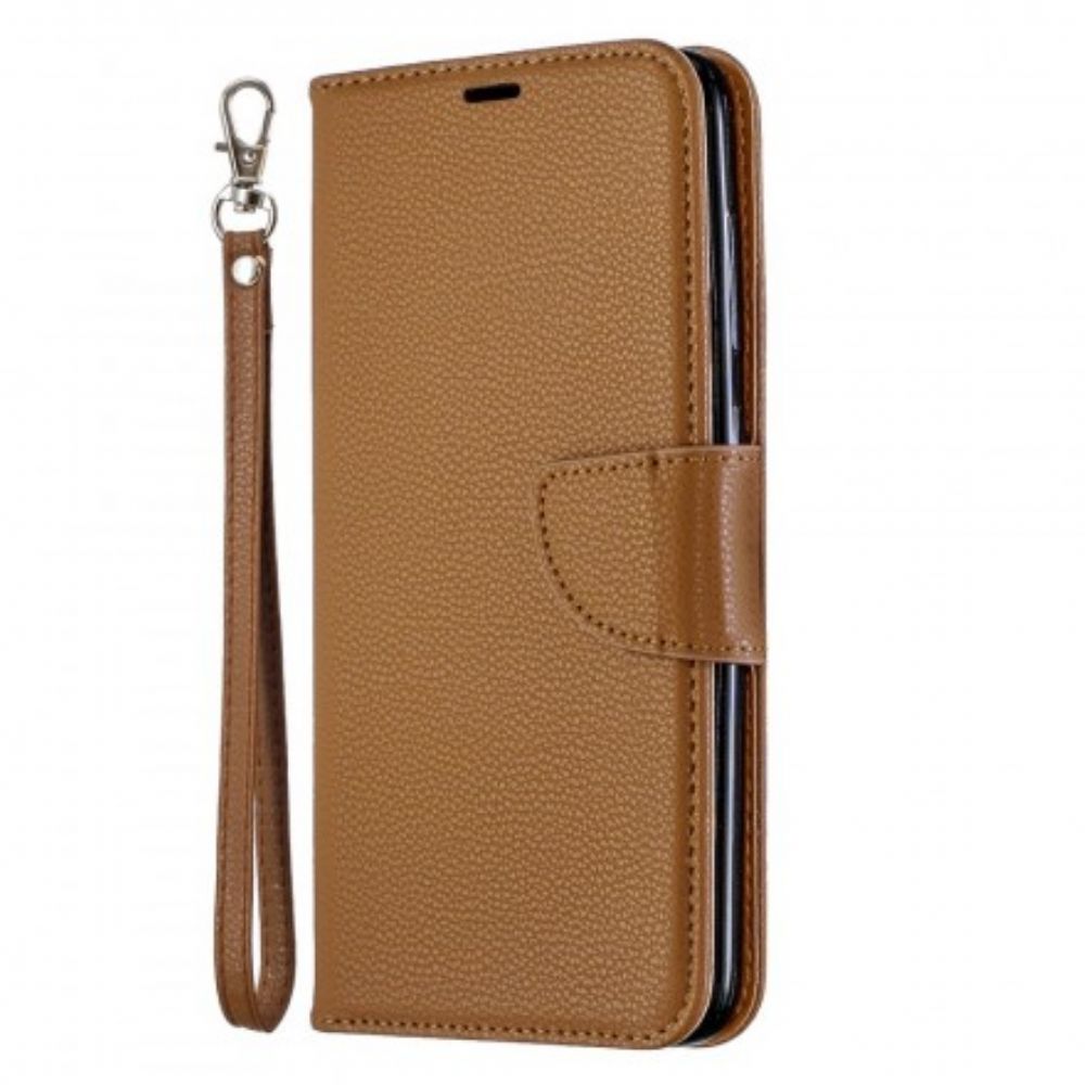 Leren Hoesje voor Samsung Galaxy A70 Folio-hoesje Litchi Flap Schuin