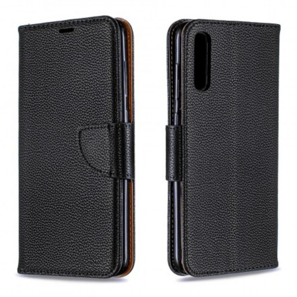 Leren Hoesje voor Samsung Galaxy A70 Folio-hoesje Litchi Flap Schuin