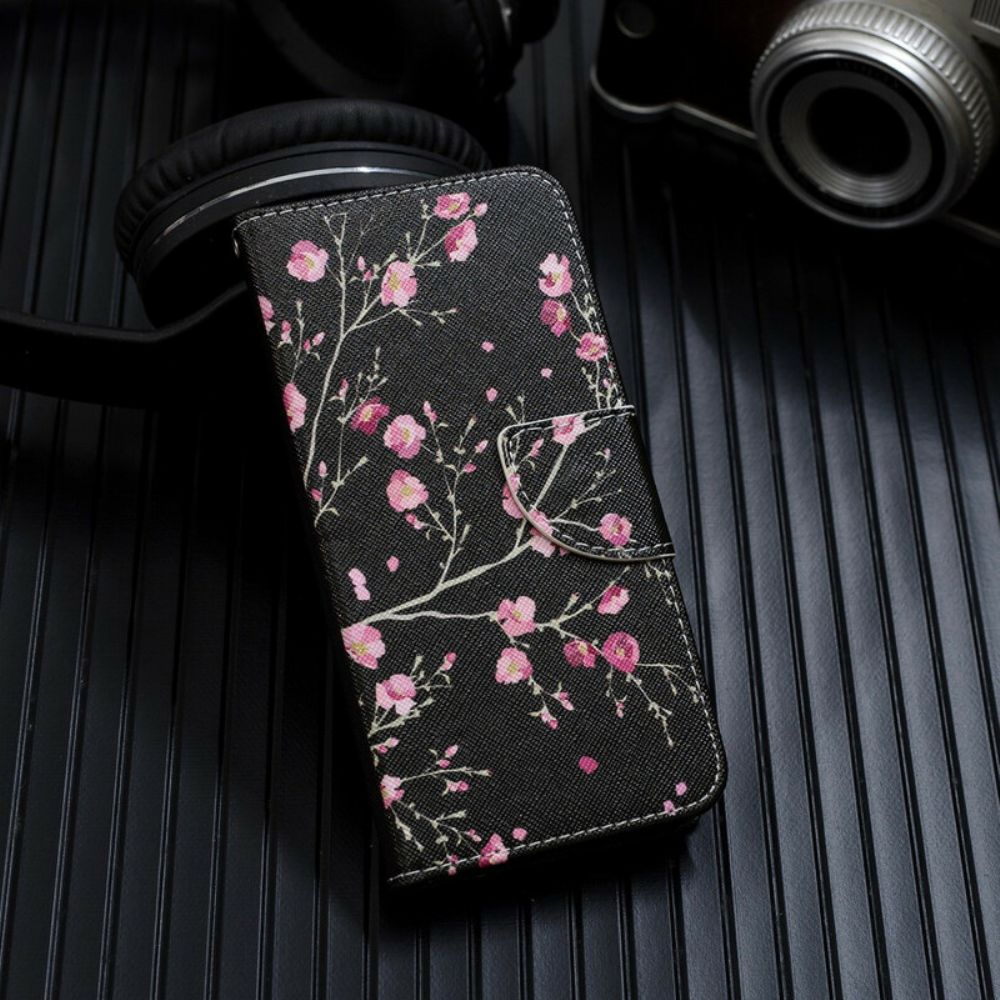 Leren Hoesje voor Samsung Galaxy A70 Met Ketting Bloemen Met Afneembare Riem