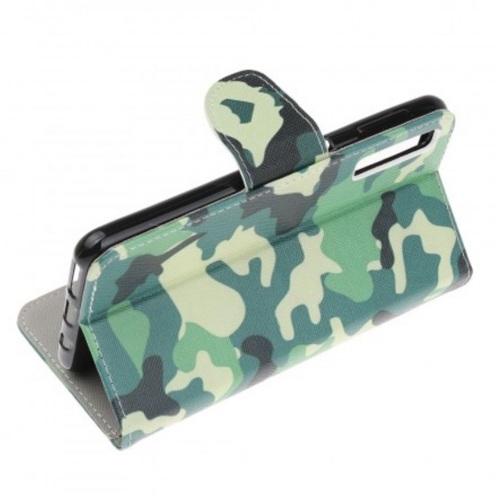 Leren Hoesje voor Samsung Galaxy A70 Militaire Camouflage