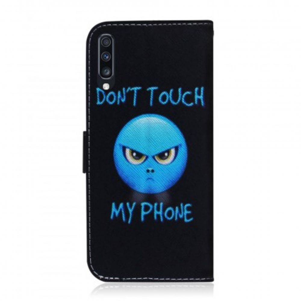 Leren Hoesje voor Samsung Galaxy A70 Telefoon Emoji