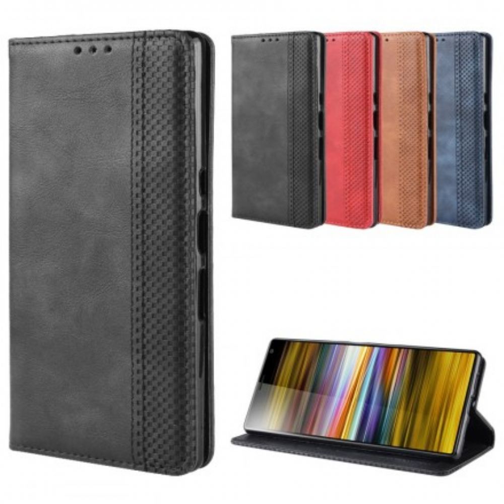 Bescherming Hoesje voor Sony Xperia 10 Plus Folio-hoesje Uni Vintage Kunstleer