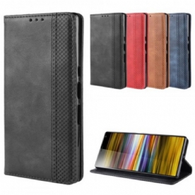 Bescherming Hoesje voor Sony Xperia 10 Plus Folio-hoesje Uni Vintage Kunstleer