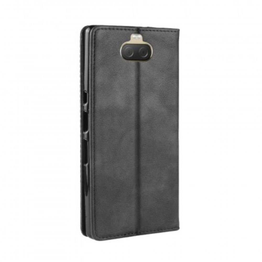 Bescherming Hoesje voor Sony Xperia 10 Plus Folio-hoesje Uni Vintage Kunstleer