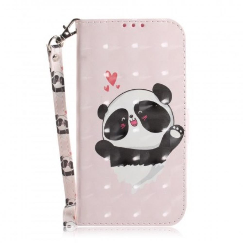 Folio-hoesje voor Sony Xperia 10 Plus Met Ketting Pandaliefde Met Riem