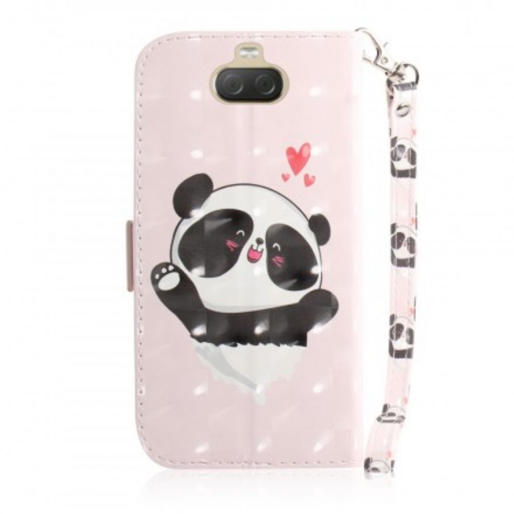 Folio-hoesje voor Sony Xperia 10 Plus Met Ketting Pandaliefde Met Riem