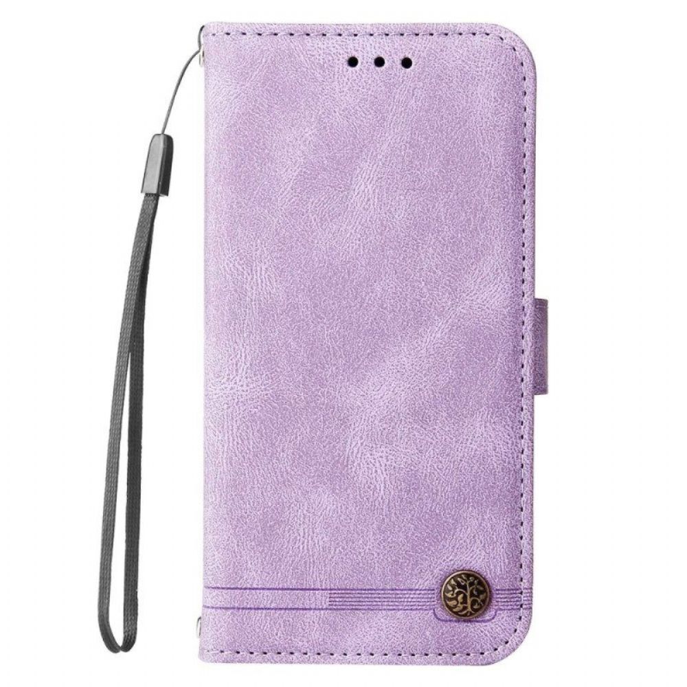 Folio-hoesje voor Xiaomi 12T / 12T Pro Decoratieve Klinknagel En Koord