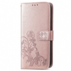 Folio-hoesje voor Xiaomi 12T / 12T Pro Met Ketting Bloemen Met Kleine Bandjes