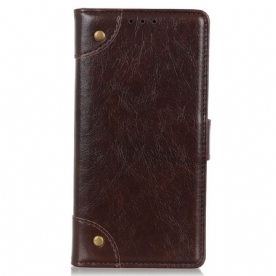 Leren Hoesje voor Xiaomi 12T / 12T Pro Stijl Nappa Lederen Vintage Klinknagels