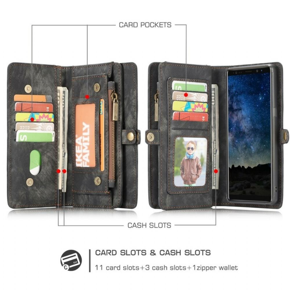 Folio-hoesje voor Samsung Galaxy Note 9 Caseme Vintage Leer