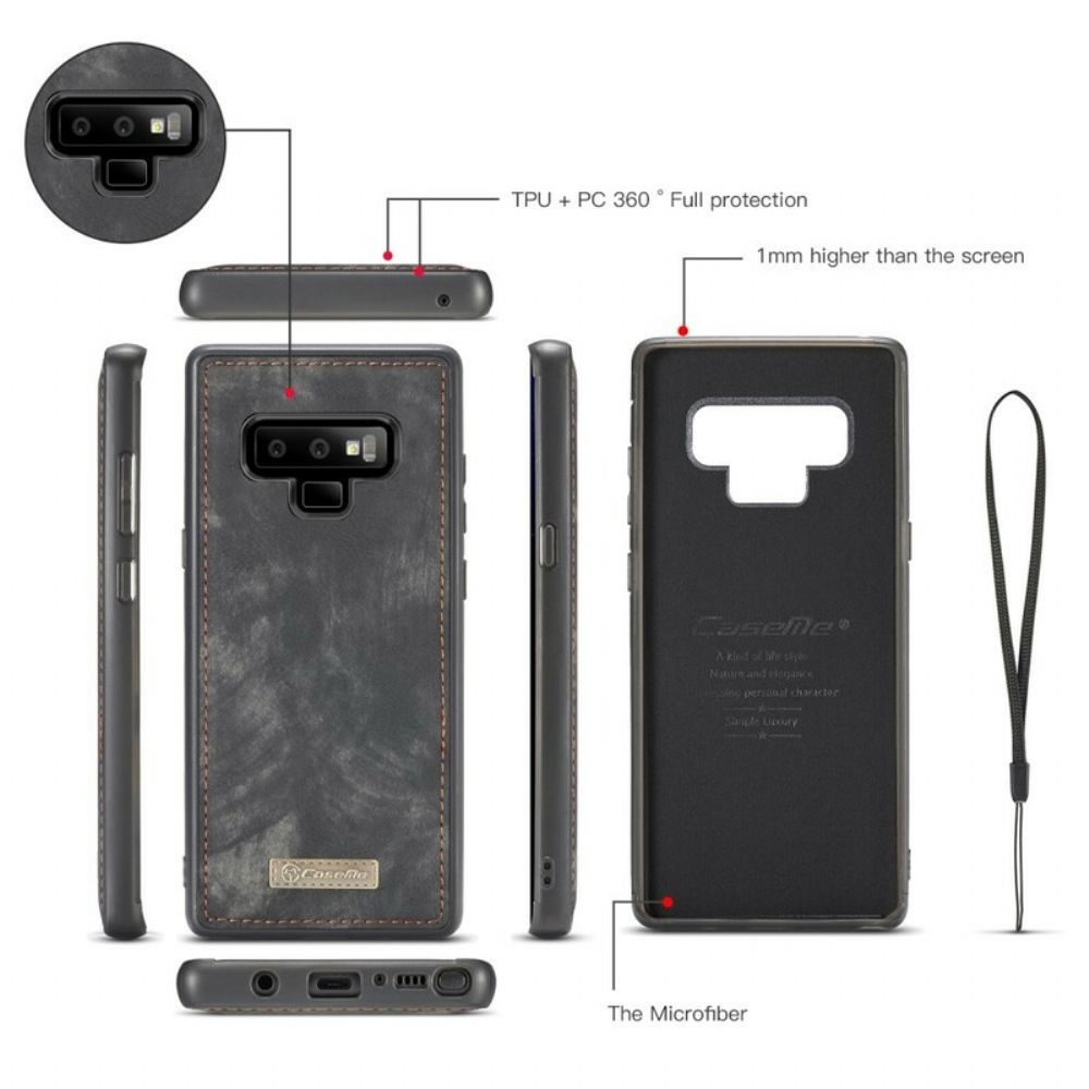 Folio-hoesje voor Samsung Galaxy Note 9 Caseme Vintage Leer