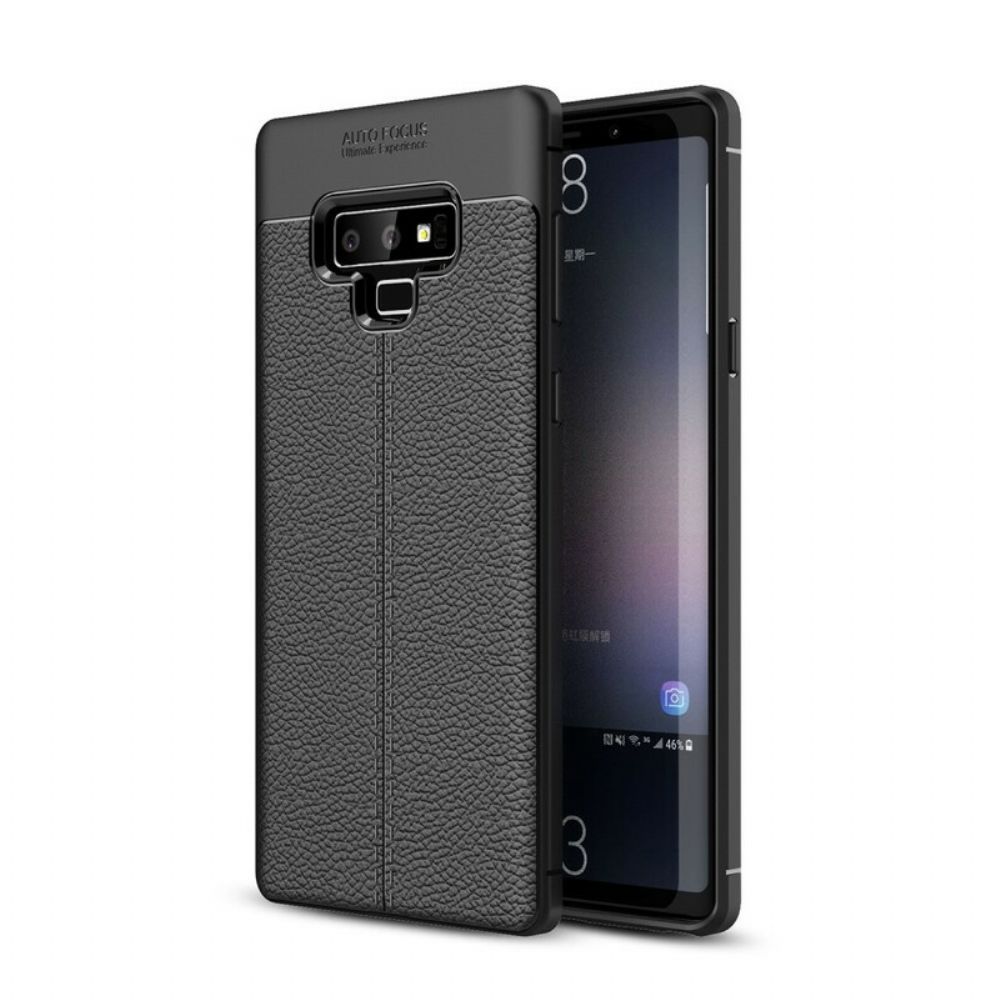 Hoesje voor Samsung Galaxy Note 9 Dubbele Lijn Litchi Leder Effect