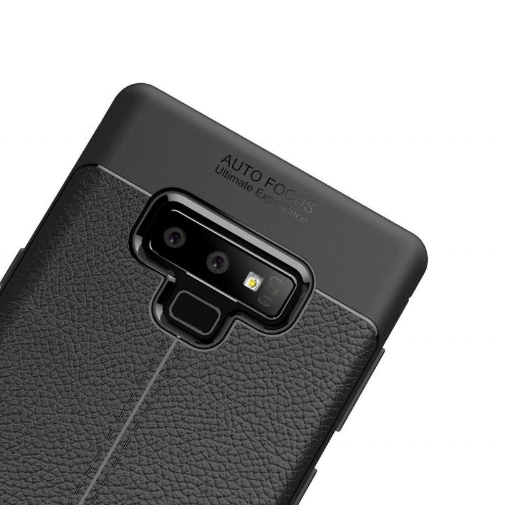 Hoesje voor Samsung Galaxy Note 9 Dubbele Lijn Litchi Leder Effect