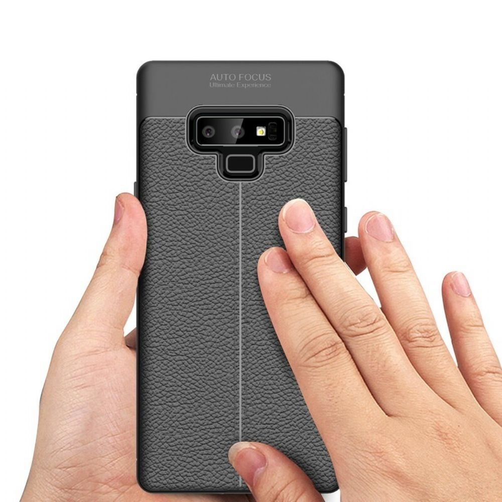 Hoesje voor Samsung Galaxy Note 9 Dubbele Lijn Litchi Leder Effect