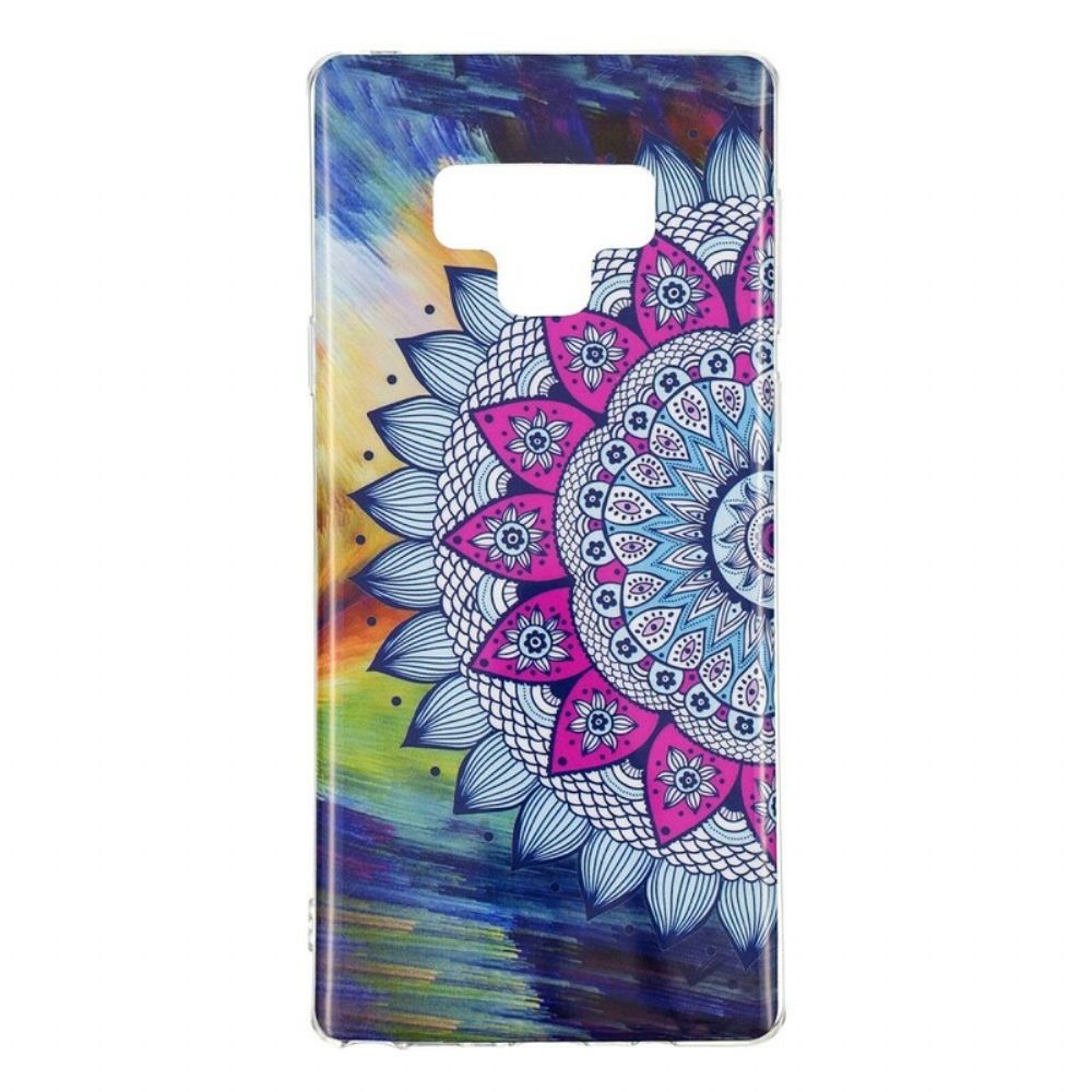 Hoesje voor Samsung Galaxy Note 9 Fluorescerende Mandala Uil