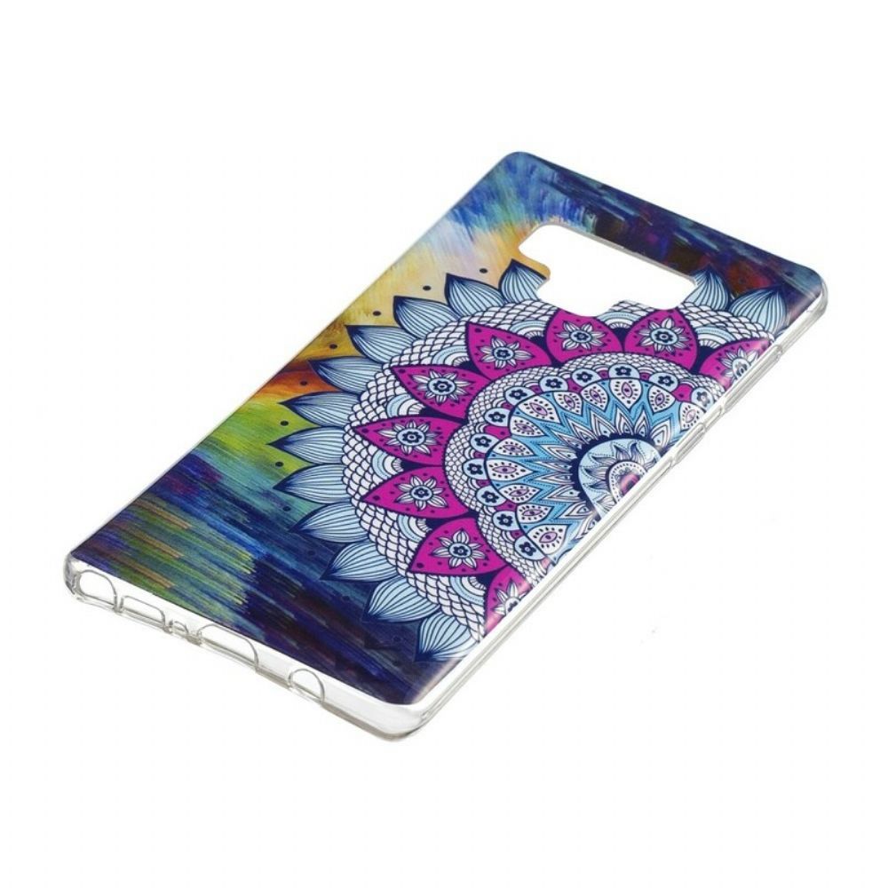 Hoesje voor Samsung Galaxy Note 9 Fluorescerende Mandala Uil