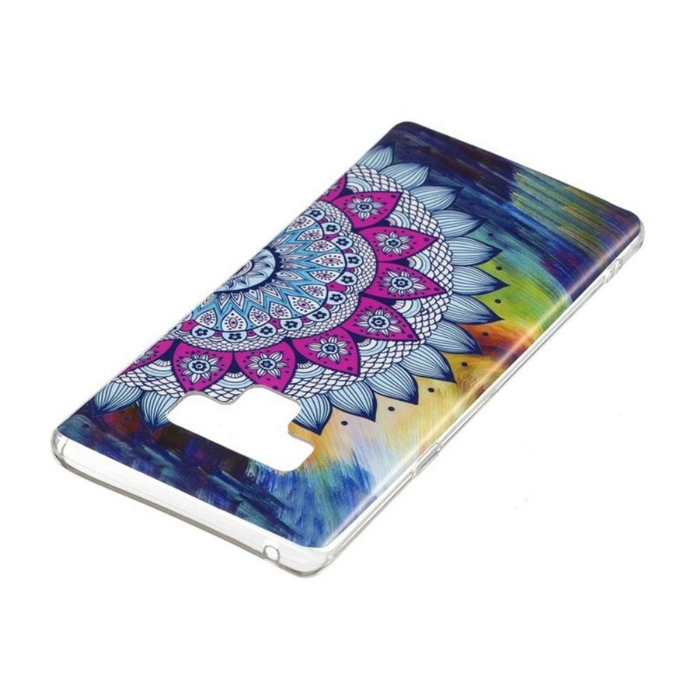 Hoesje voor Samsung Galaxy Note 9 Fluorescerende Mandala Uil