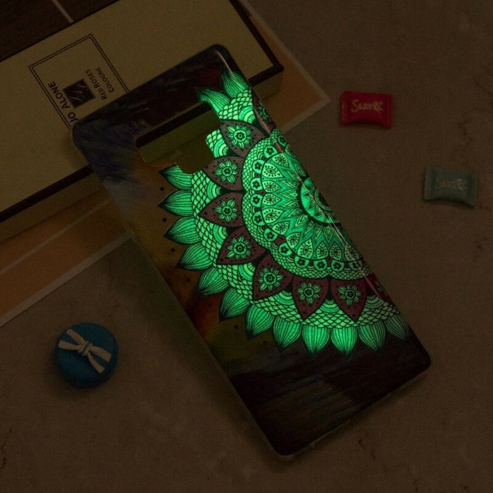 Hoesje voor Samsung Galaxy Note 9 Fluorescerende Mandala Uil