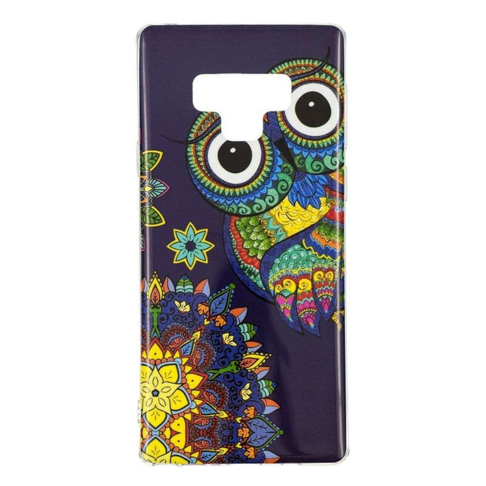 Hoesje voor Samsung Galaxy Note 9 Fluorescerende Uil Mandala